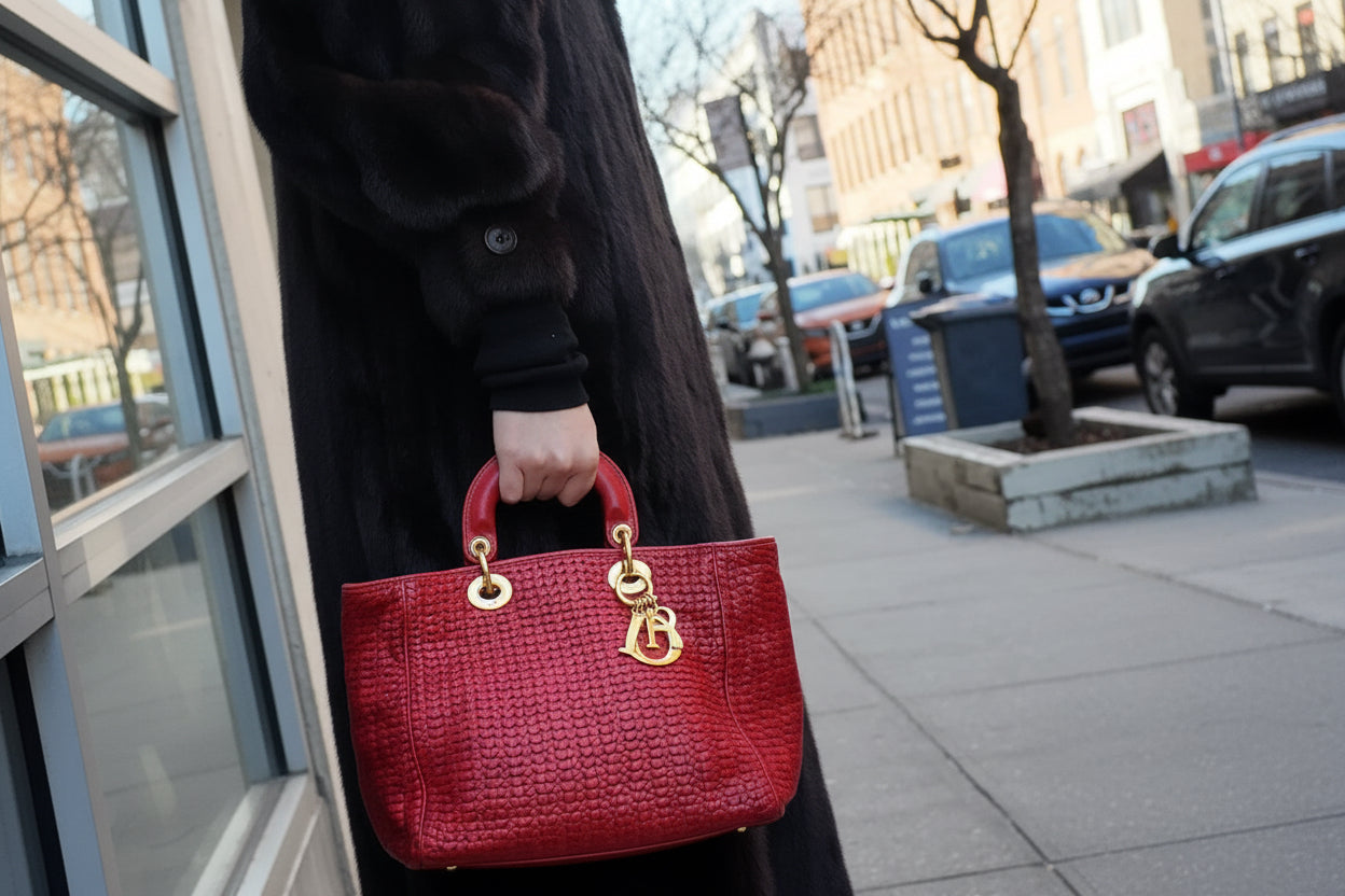 Vintage Dior red leather woven ***SOLD***