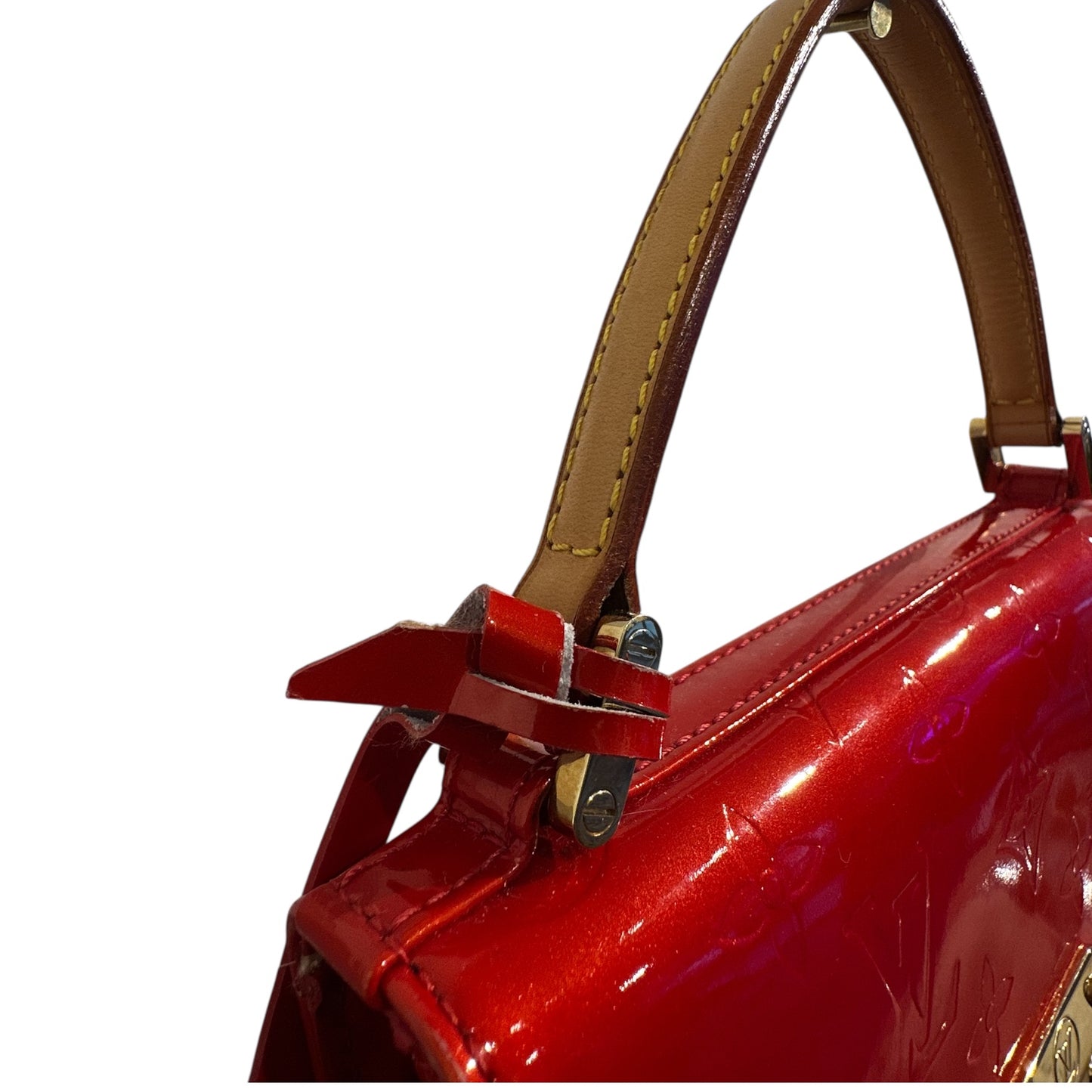 Louis Vuitton 2000s Red Patent and Vachetta Leather Spring Street Bag with Gold Hardware ***SOLD***