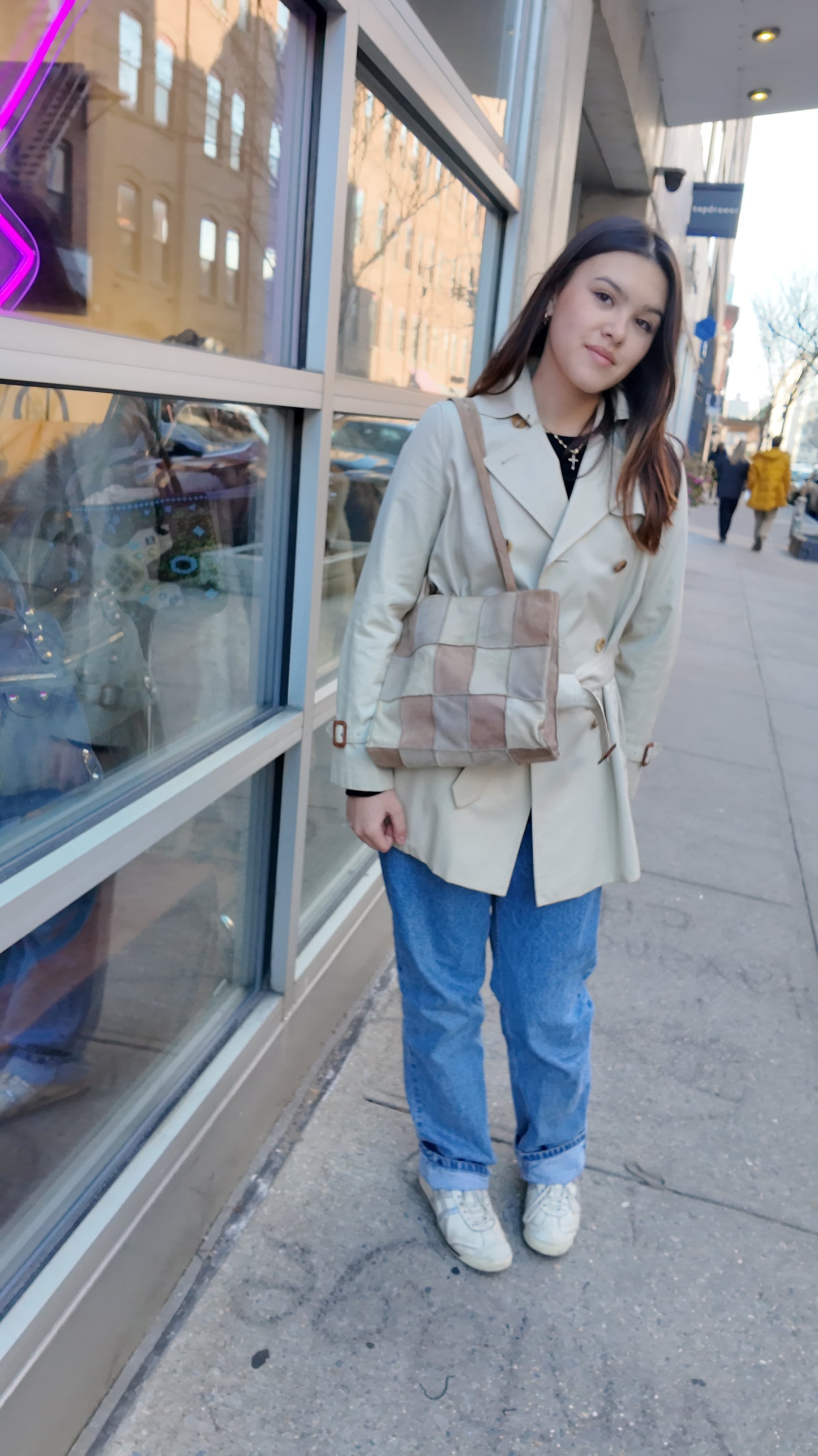 Chanel suede patchwork shoulder bag