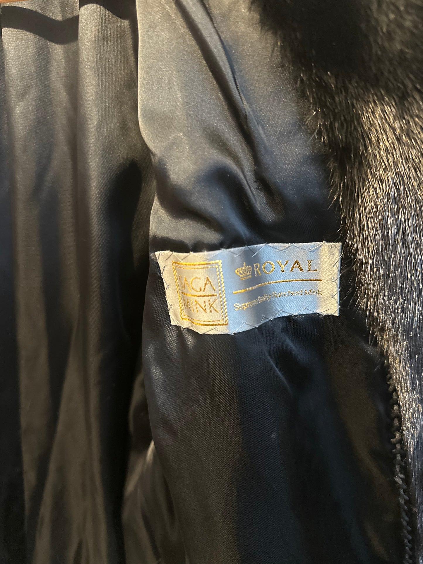Royal Saga Black Mink Knee length coat