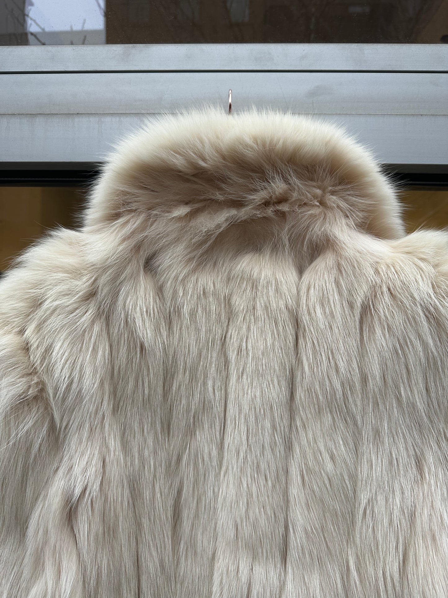 Blue fox fur coat