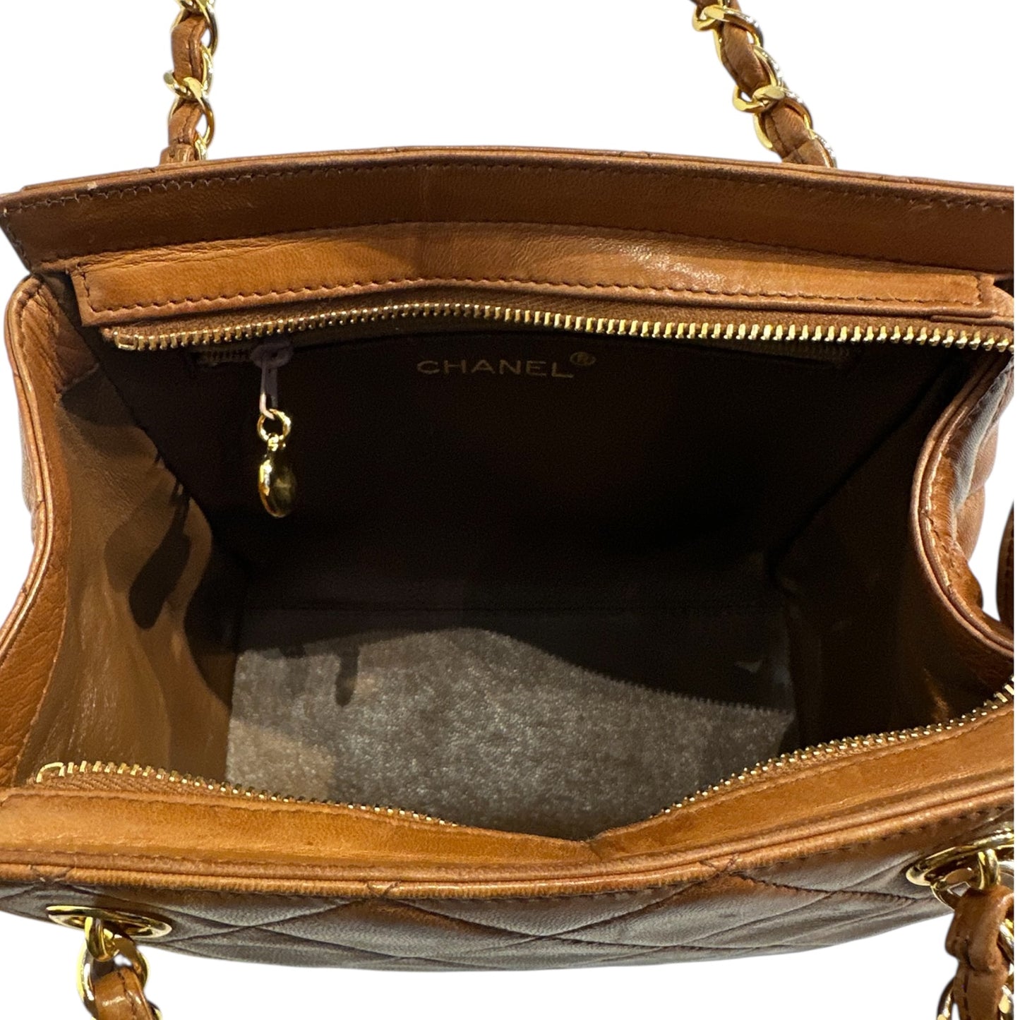 Chanel 1990s Tan Quilted Lambskin Bag with Gold Hardware ***SOLD***