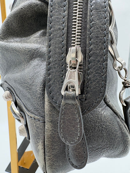 Balenciaga Grey Leather City Bag small with Silver Hardware (strap included)