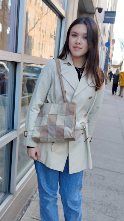 Chanel suede patchwork shoulder bag