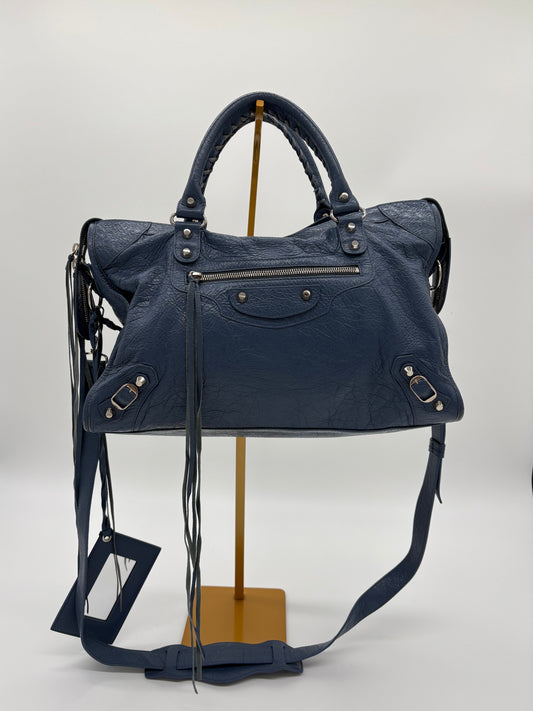 Balenciaga Blue City Bag with silver hardware. ***SOLD***