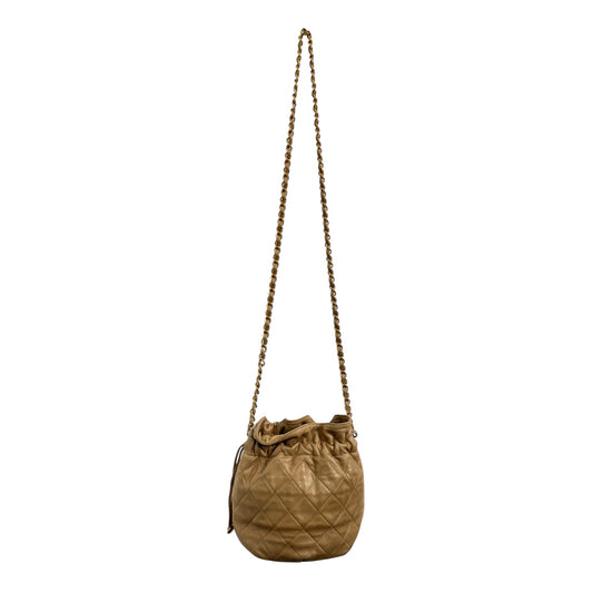Chanel Beige Quilted Lambskin Mini Drawstring Bag