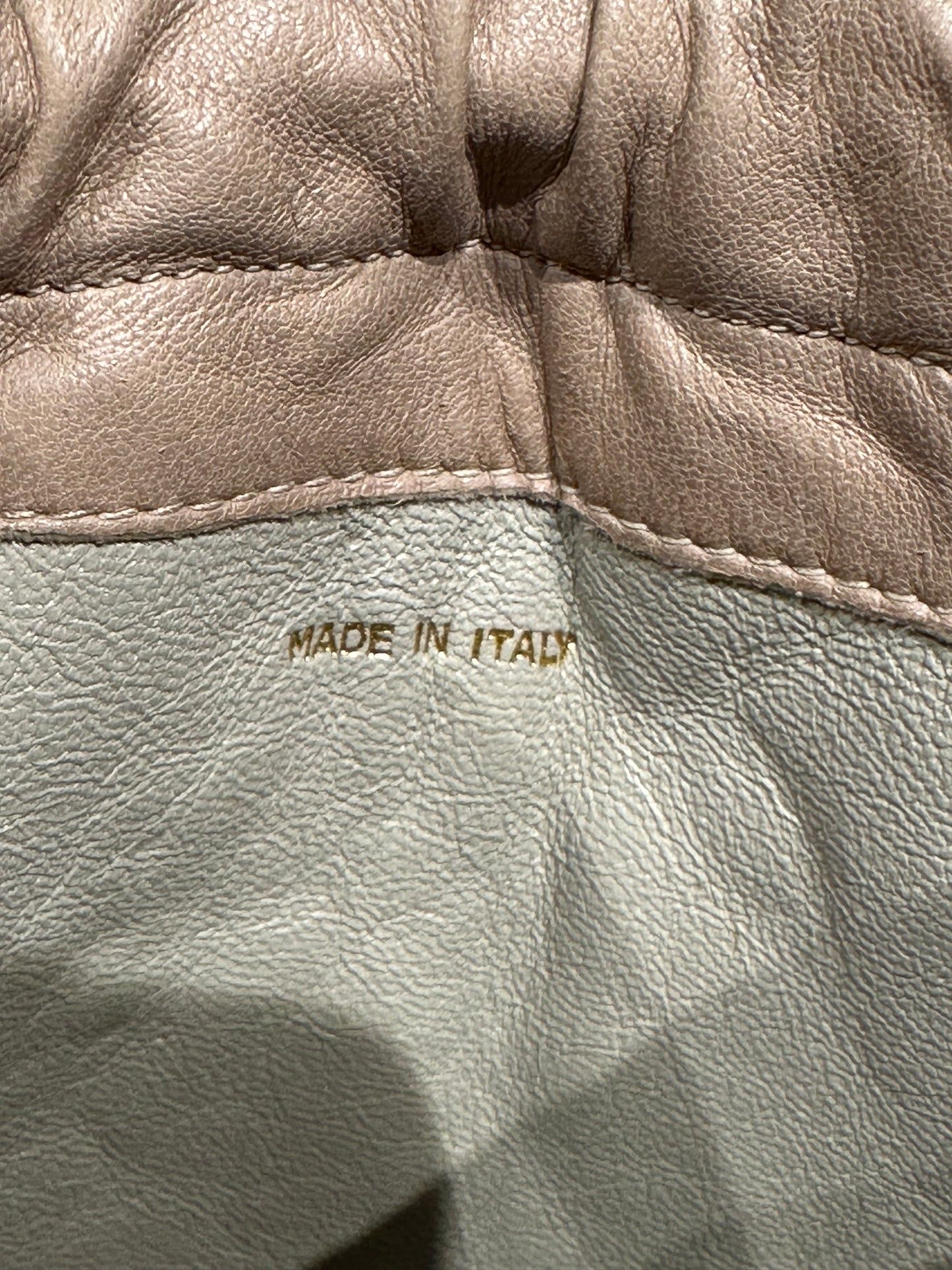 Chanel Beige Quilted Lambskin Mini Drawstring Bag