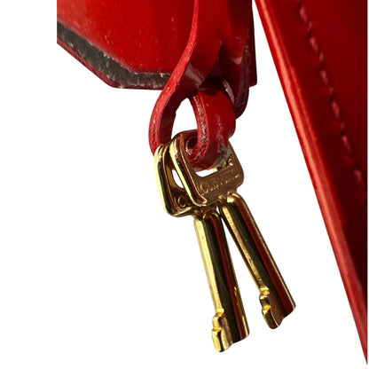 Louis Vuitton 2000s Red Patent and Vachetta Leather Spring Street Bag with Gold Hardware ***SOLD***