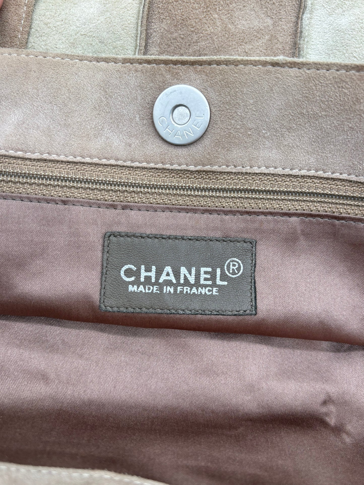 Chanel suede patchwork shoulder bag