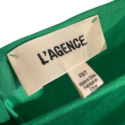 Silk emerald green maxi dress.