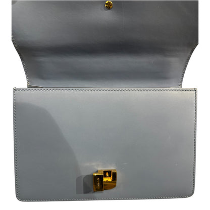 Gucci Sherry Line Blue Leather Bag with Gold Hardware