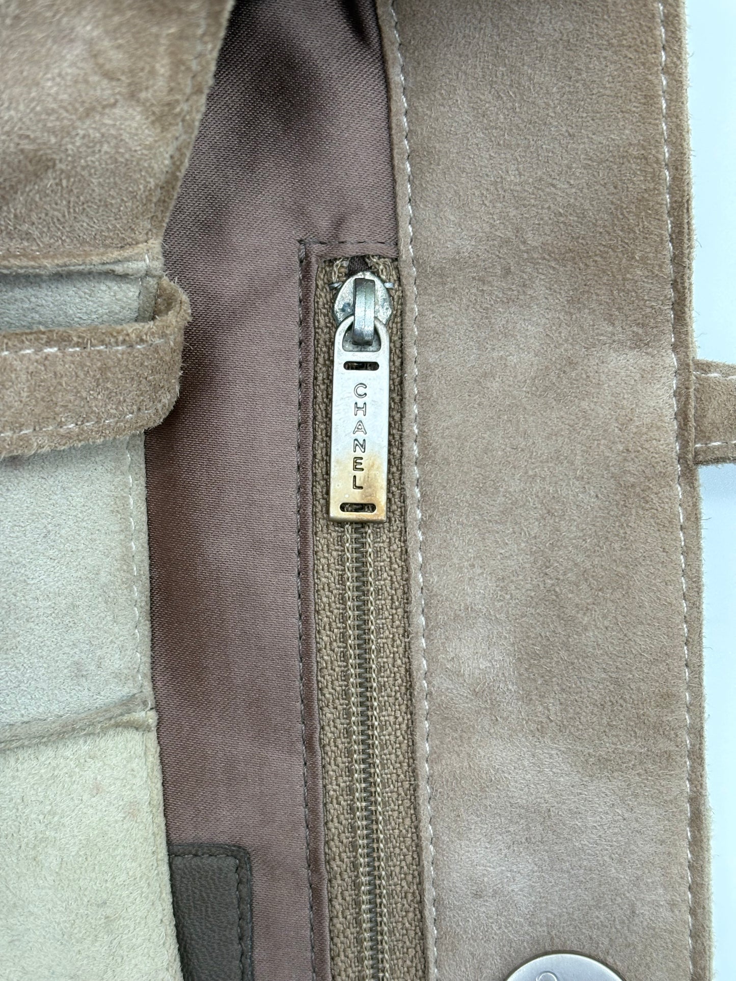 Chanel suede patchwork shoulder bag