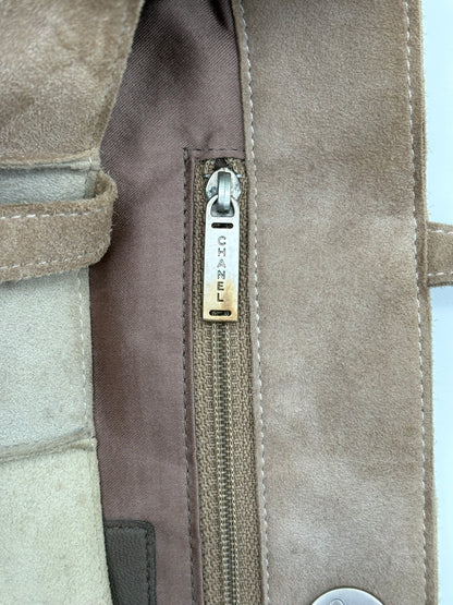 Chanel suede patchwork shoulder bag