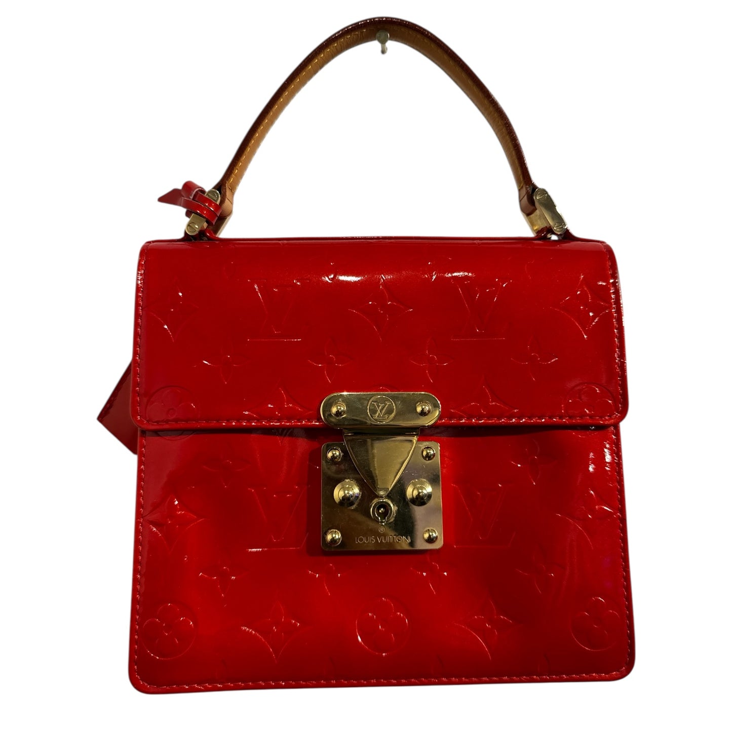Louis Vuitton 2000s Red Patent and Vachetta Leather Spring Street Bag with Gold Hardware ***SOLD***