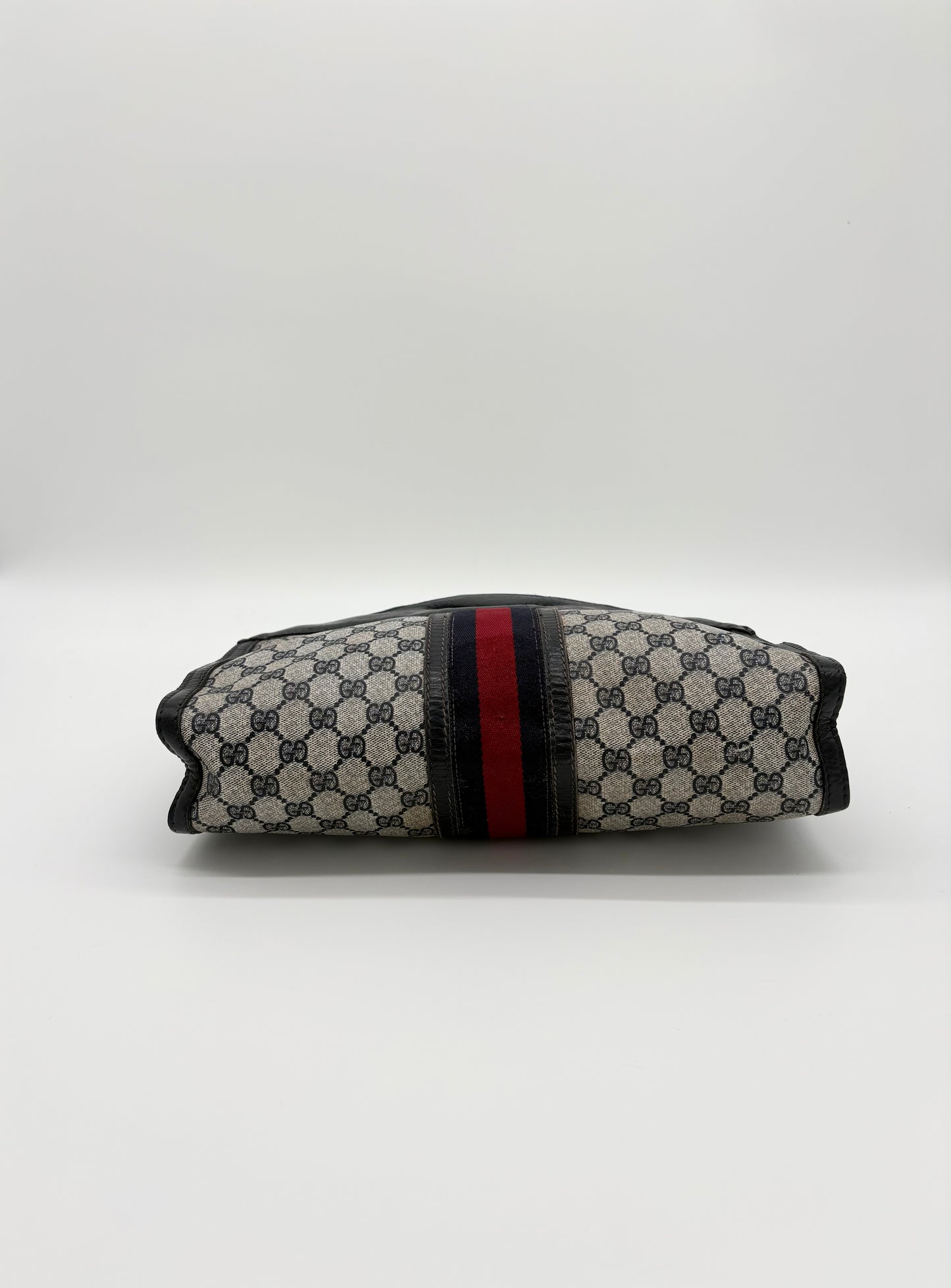 1970s-1980s Gucci Sherry Line Navy Leather and Canvas Tote ***SOLD***