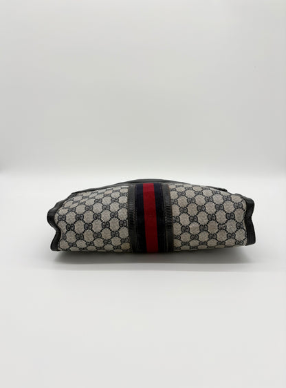 1970s-1980s Gucci Sherry Line Navy Leather and Canvas Tote ***SOLD***