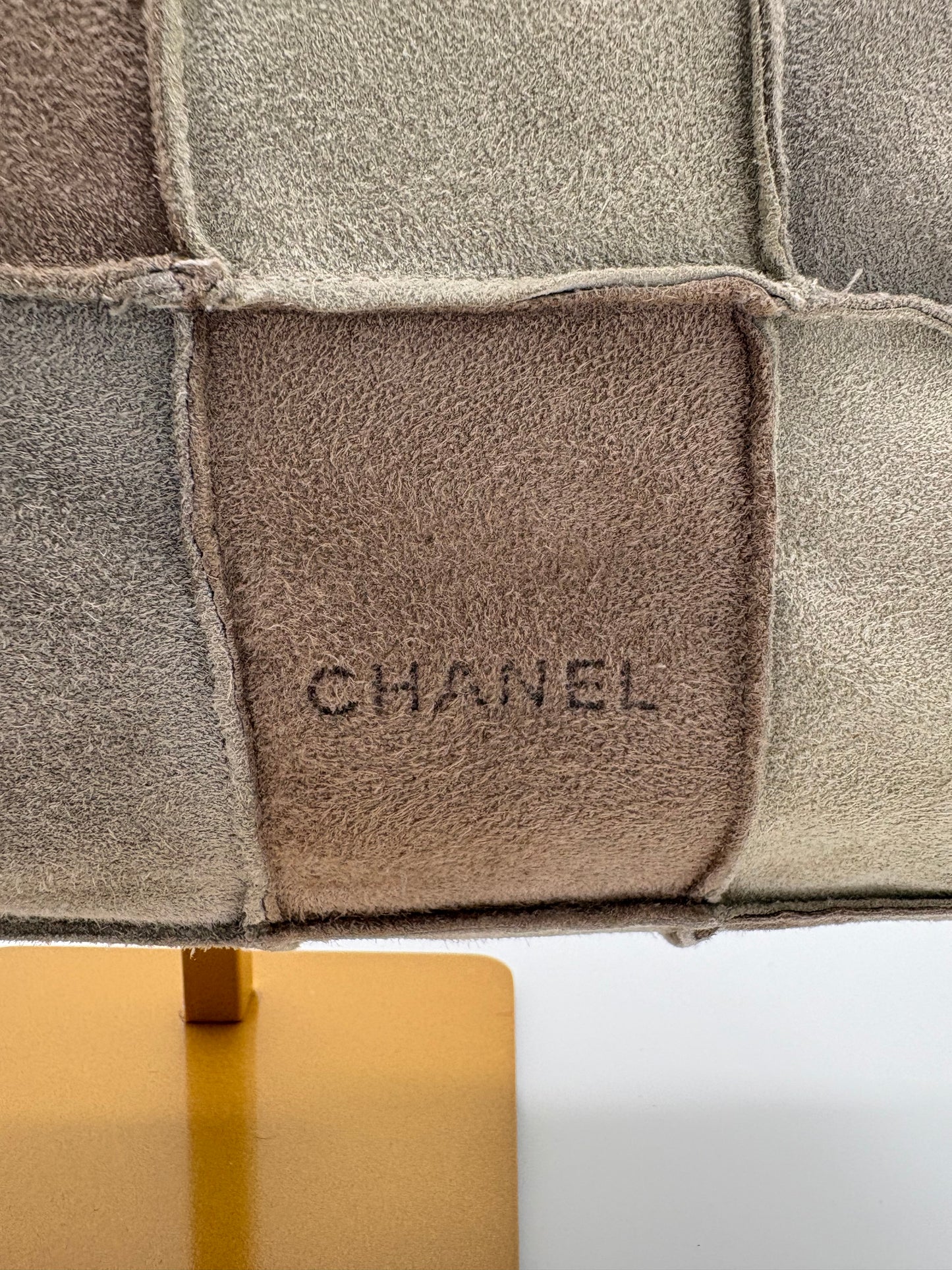 Chanel suede patchwork shoulder bag