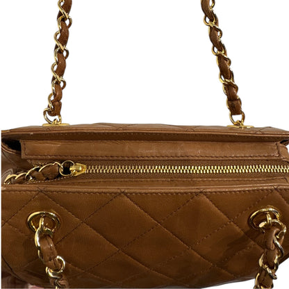 Chanel 1990s Tan Quilted Lambskin Bag with Gold Hardware ***SOLD***