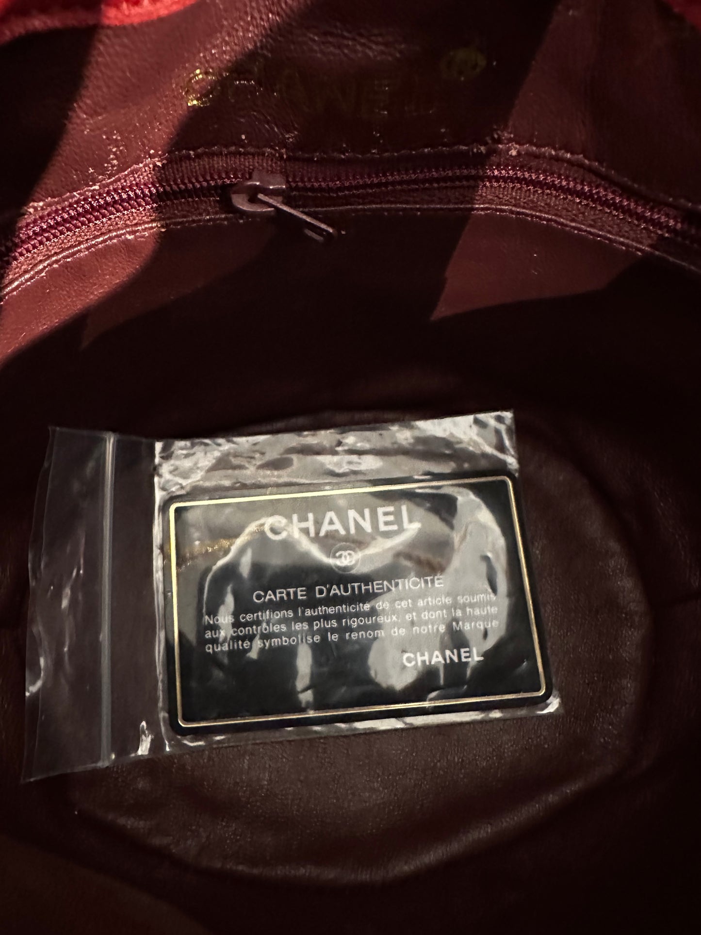 Chanel Red Quilted Lambskin Mini Drawstring Bag with gold hardware