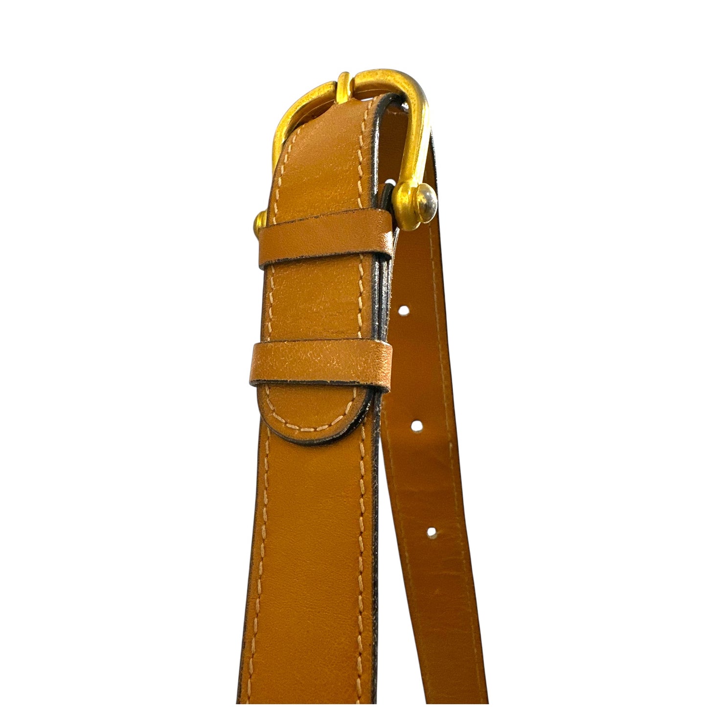 Vintage Celine Tan Leather Shoulder Bag with Gold Hardware.