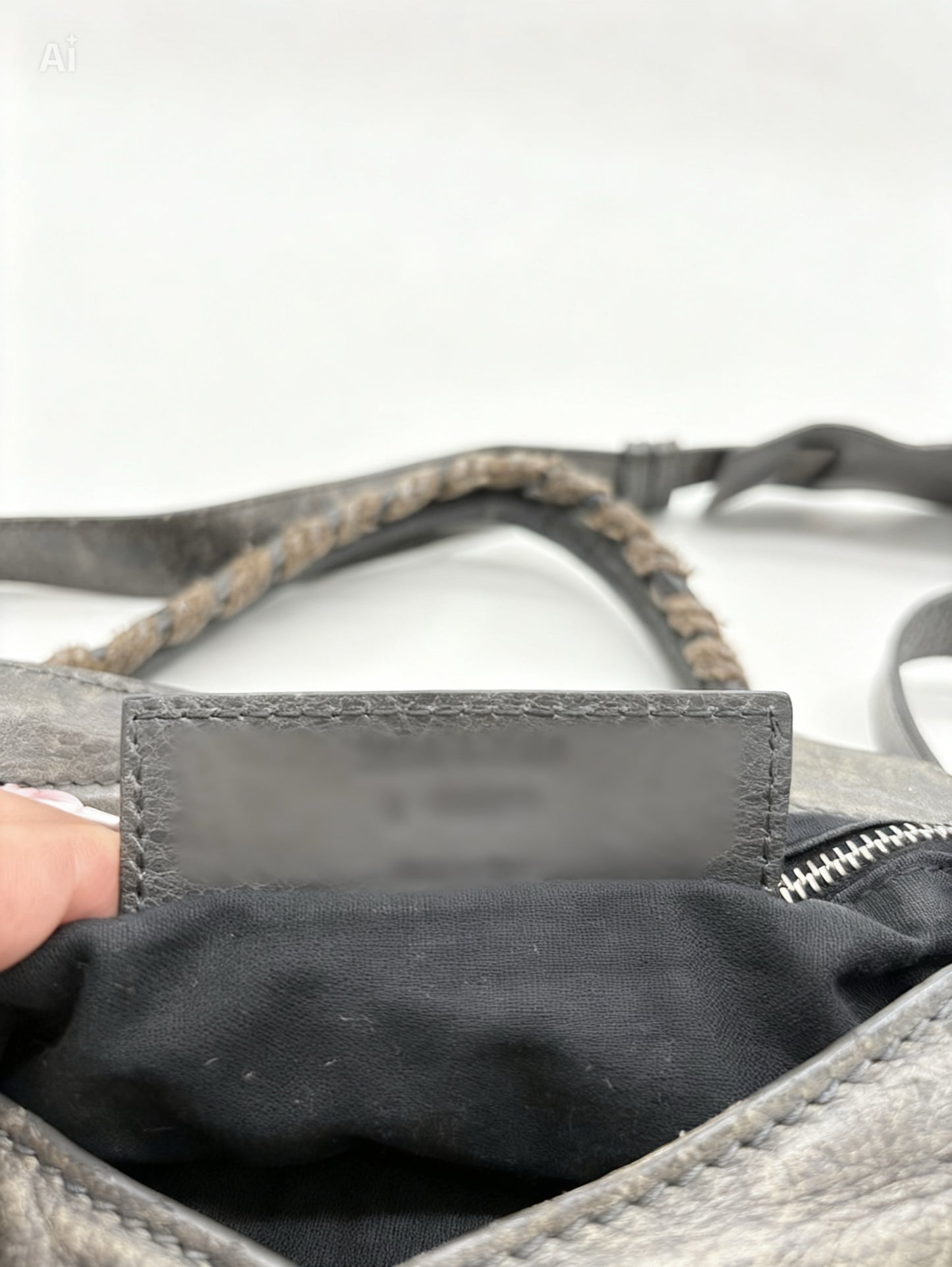 Balenciaga Grey Leather City Bag small with Silver Hardware (strap included)