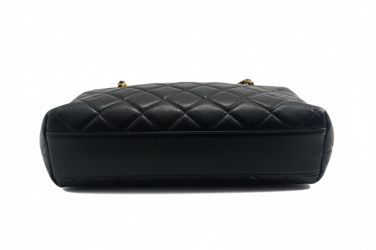 1990s Chanel  Black Caviar Leather shoulder bag