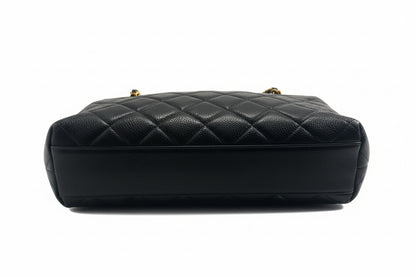 1990s Chanel  Black Caviar Leather shoulder bag