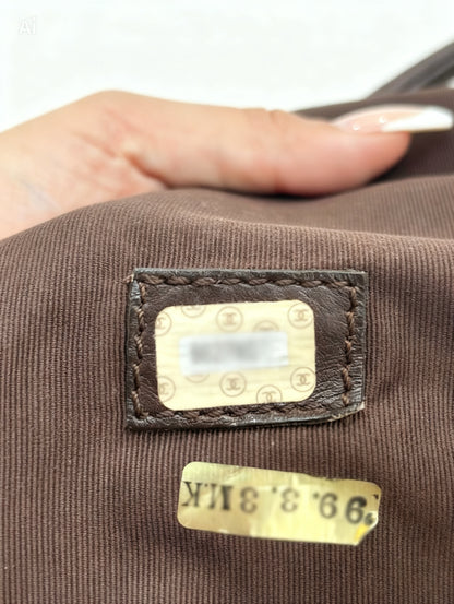 Chanel Raffia and Brown Leather Tote Bag