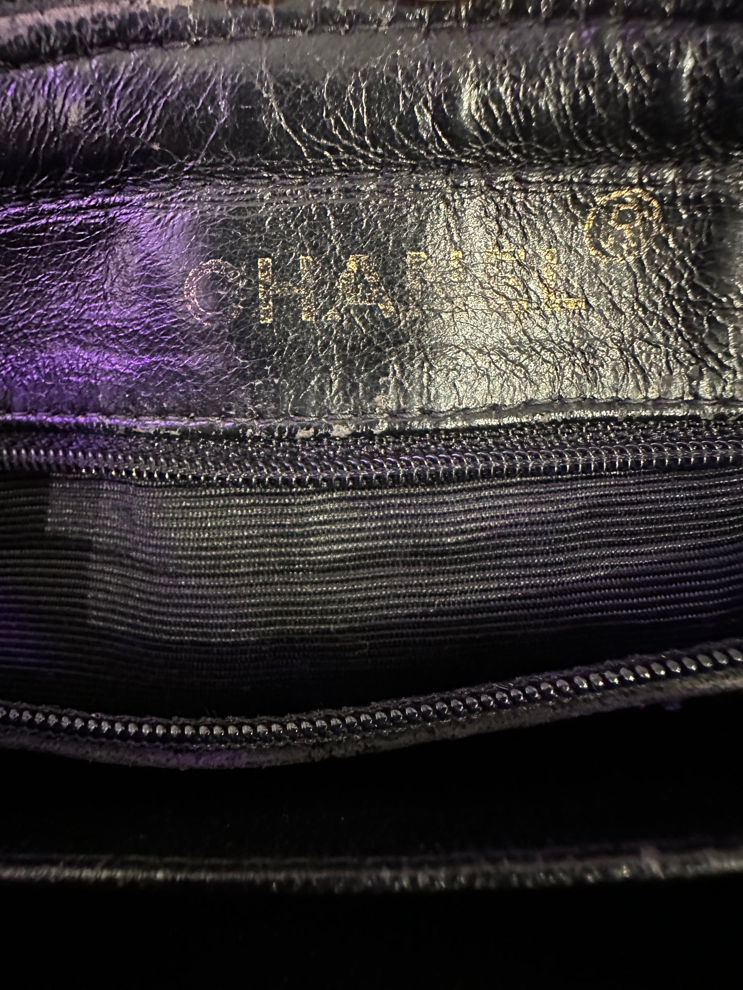 1990s Chanel  Black Caviar Leather shoulder bag
