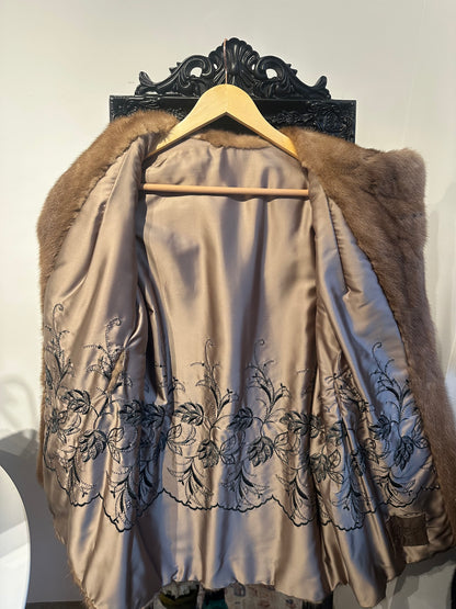 Brown Mink Knee Length Coat