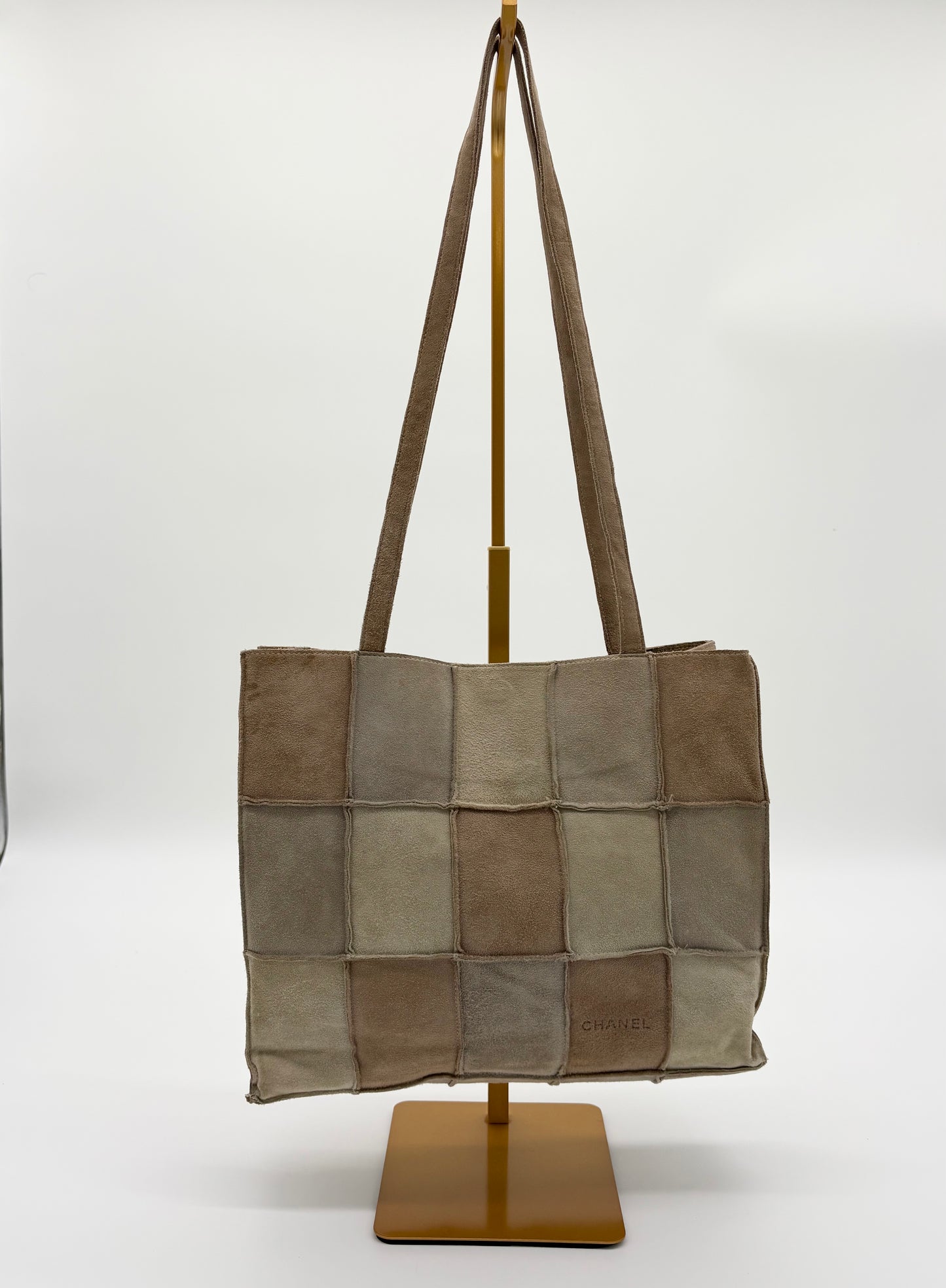Chanel suede patchwork shoulder bag