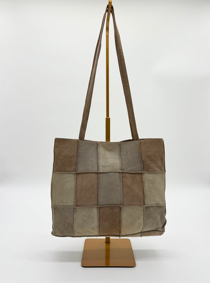 Chanel suede patchwork shoulder bag