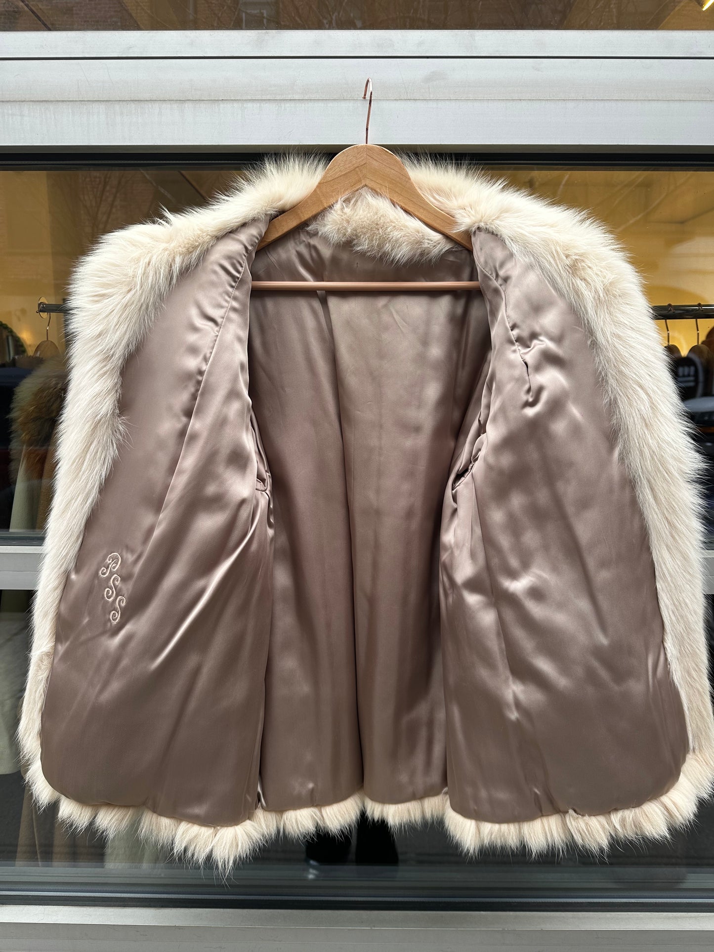 Blue fox fur coat