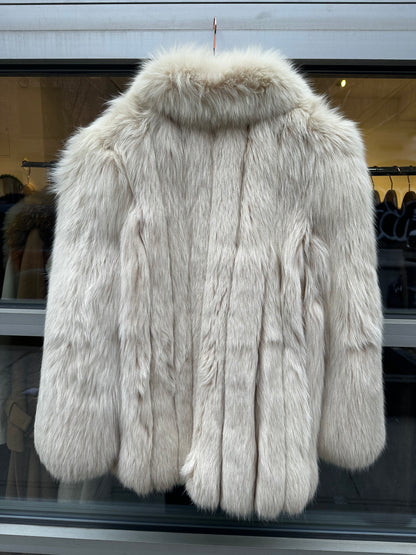 Blue fox fur coat