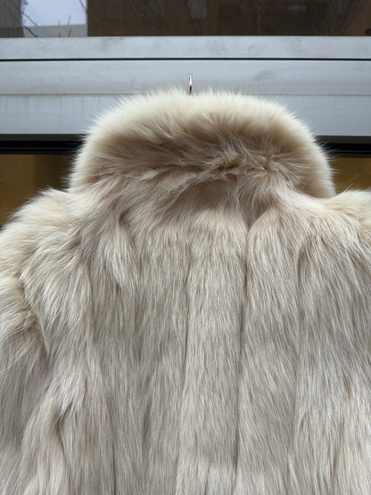 Blue fox fur coat
