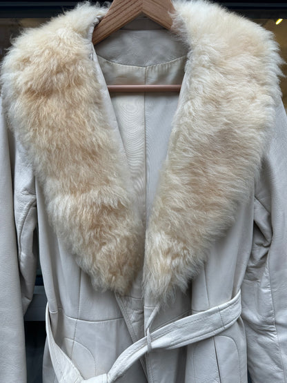 Leather Coat Arctic Fox Collar