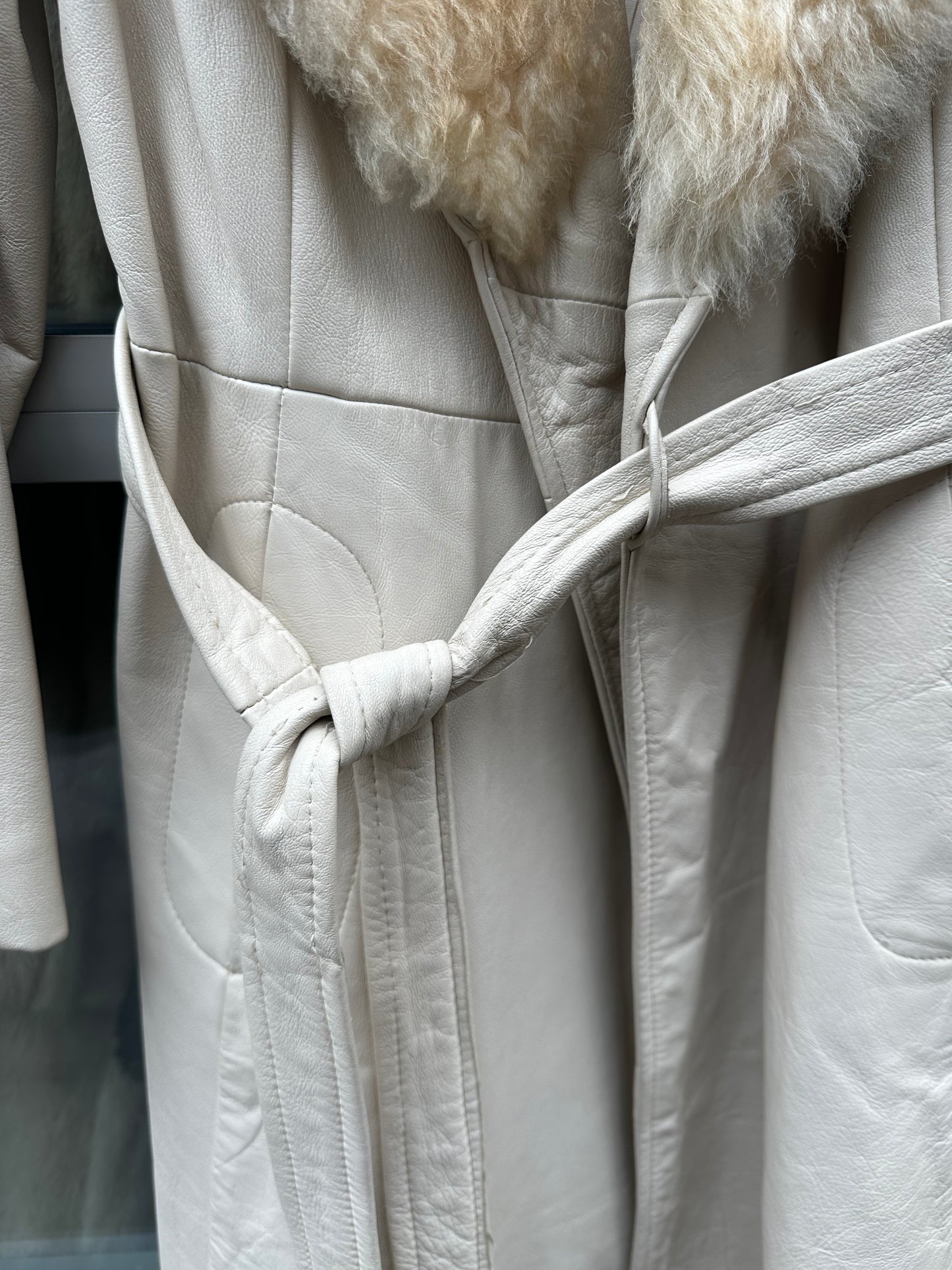Leather Coat Arctic Fox Collar