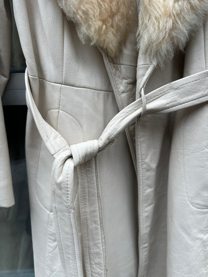 Leather Coat Arctic Fox Collar