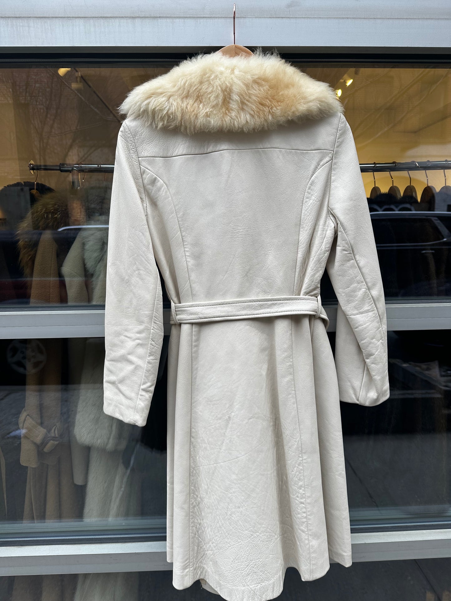 Leather Coat Arctic Fox Collar