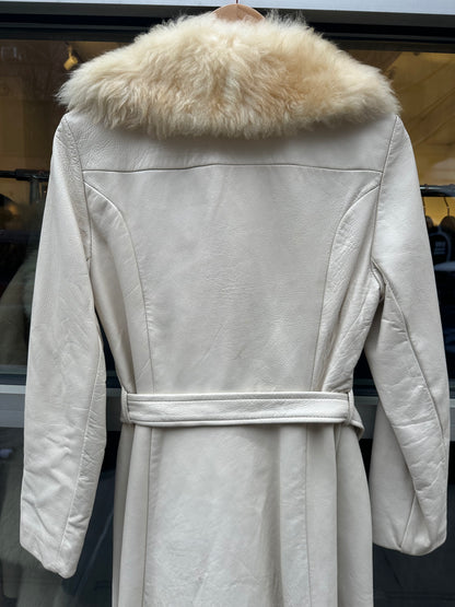 Leather Coat Arctic Fox Collar