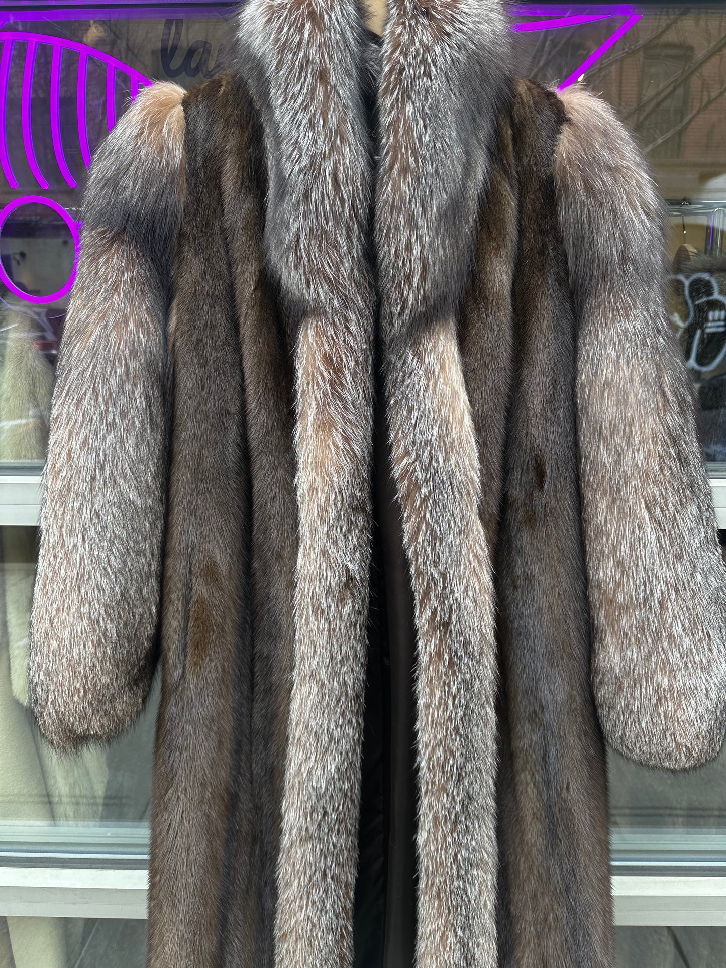 Mahogany Mink Crystal Fox Collar & Sleeves