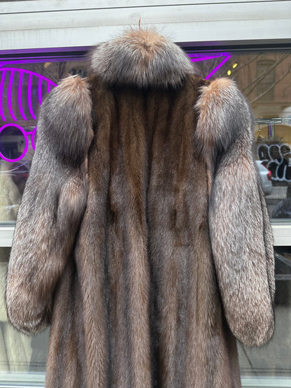 Mahogany Mink Crystal Fox Collar & Sleeves