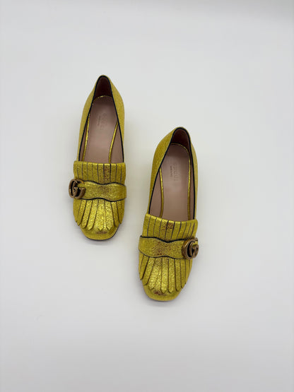 Gucci Marmont Eyelash Fringed Pumps