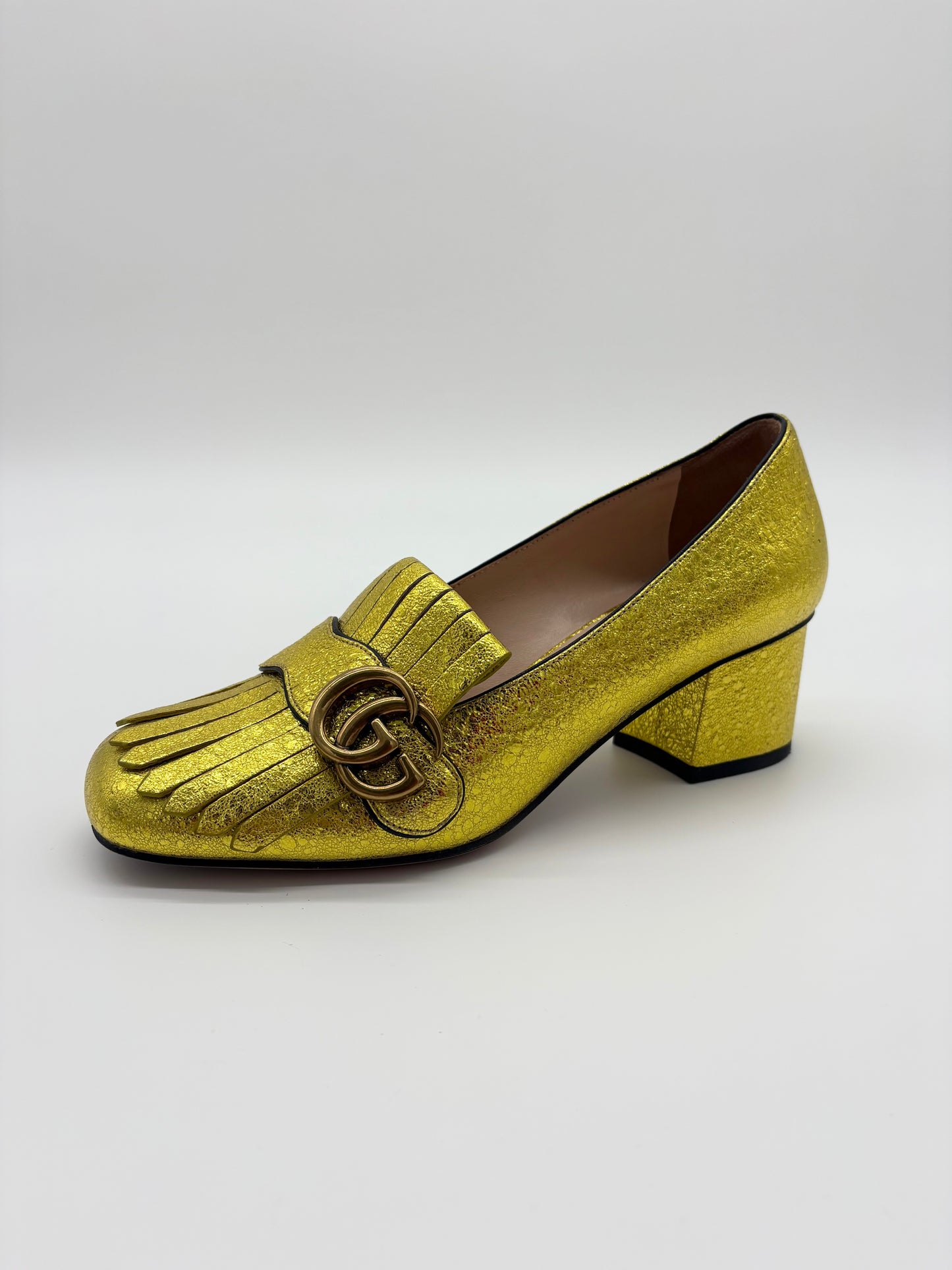 Gucci Marmont Eyelash Fringed Pumps