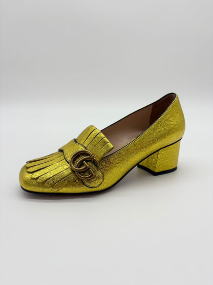 Gucci Marmont Eyelash Fringed Pumps