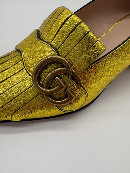 Gucci Marmont Eyelash Fringed Pumps