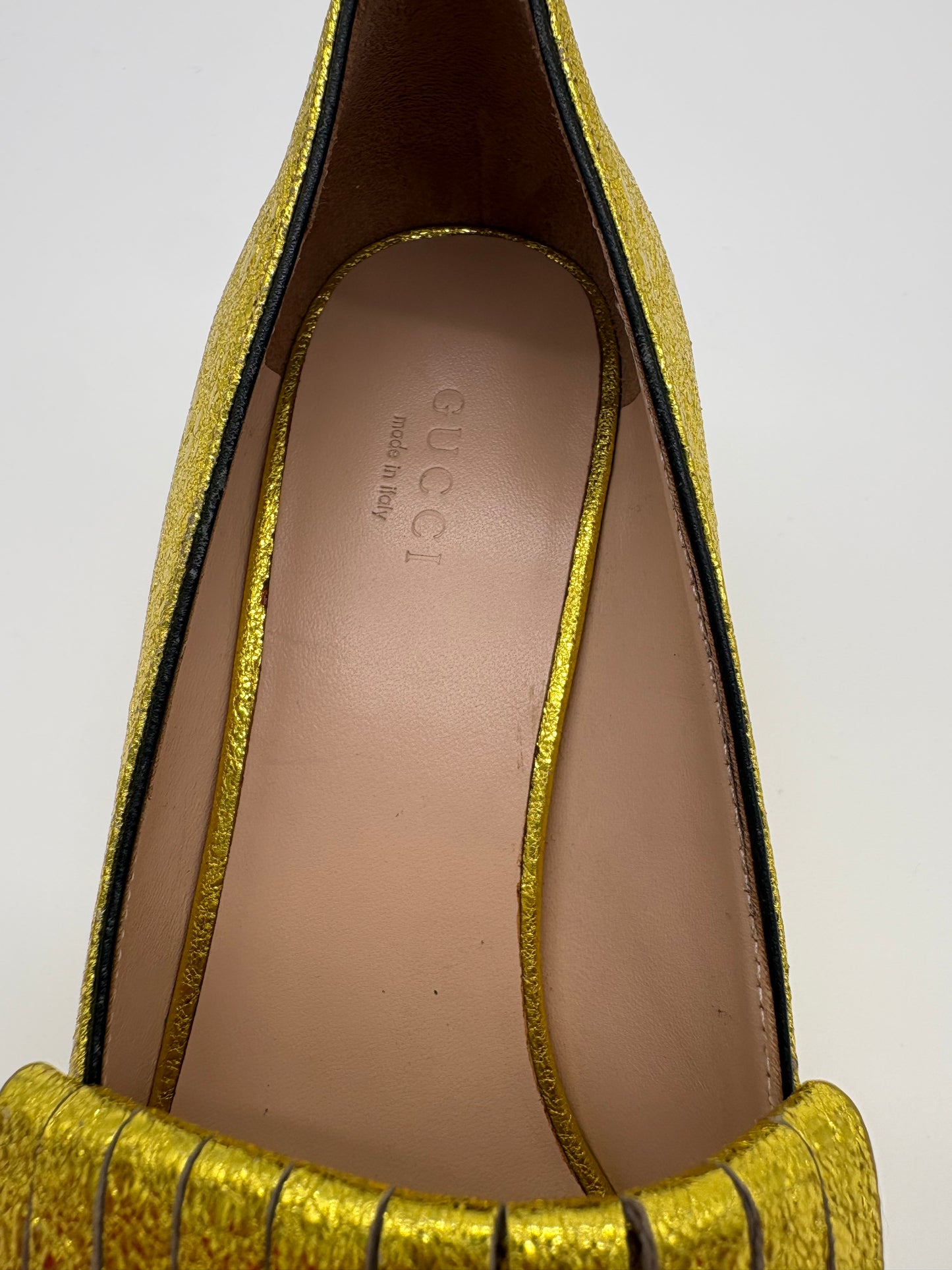 Gucci Marmont Eyelash Fringed Pumps