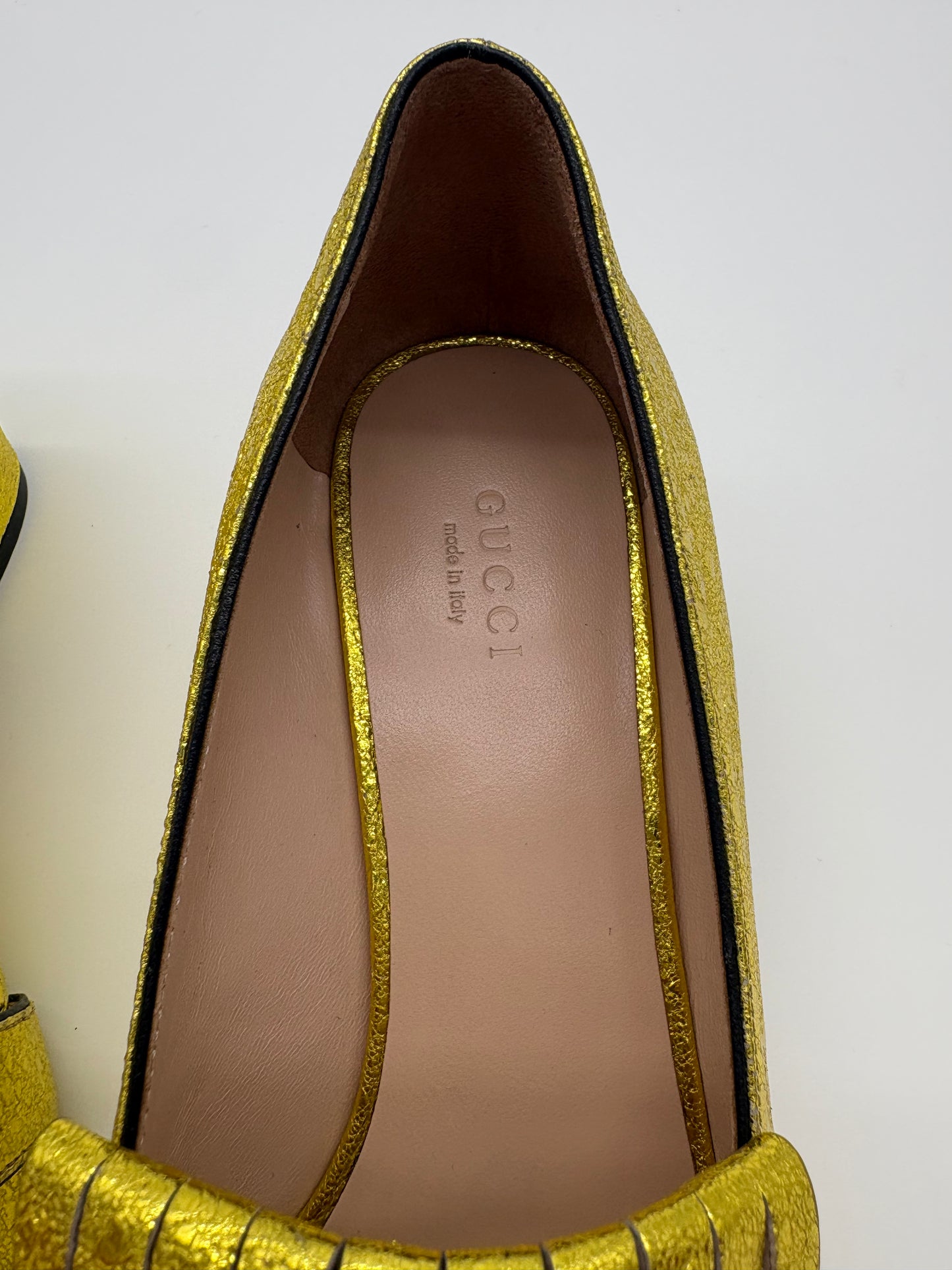 Gucci Marmont Eyelash Fringed Pumps