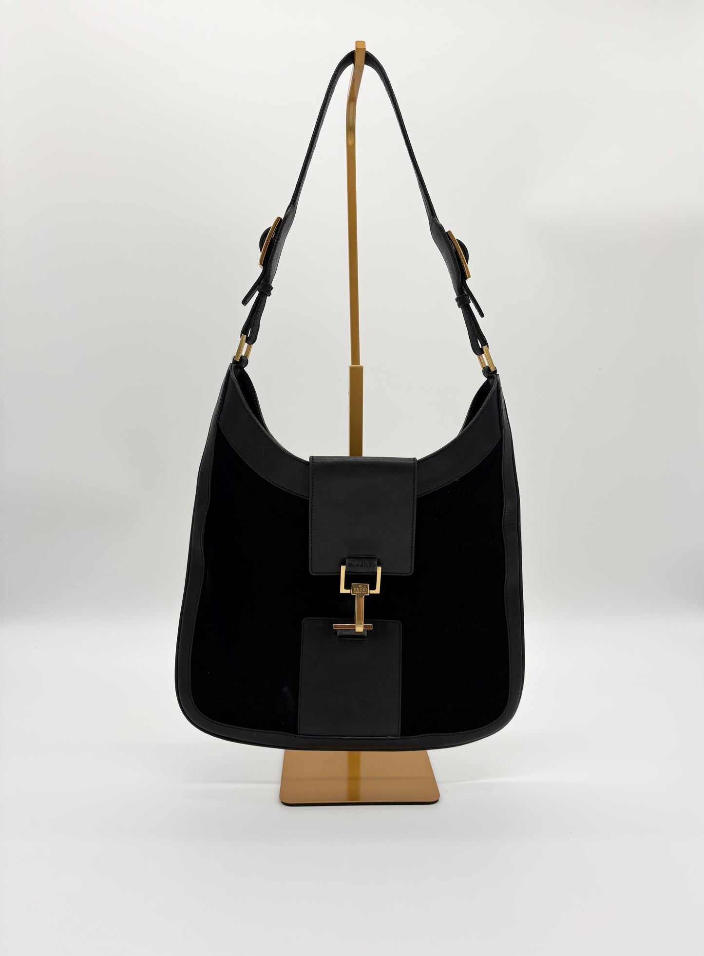 1970’s Gucci Jackie suede and leather black bag