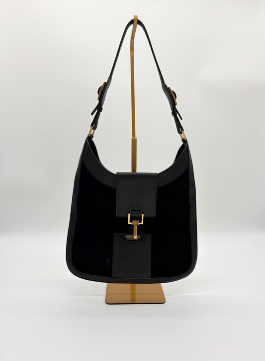 1970’s Gucci Jackie suede and leather black bag